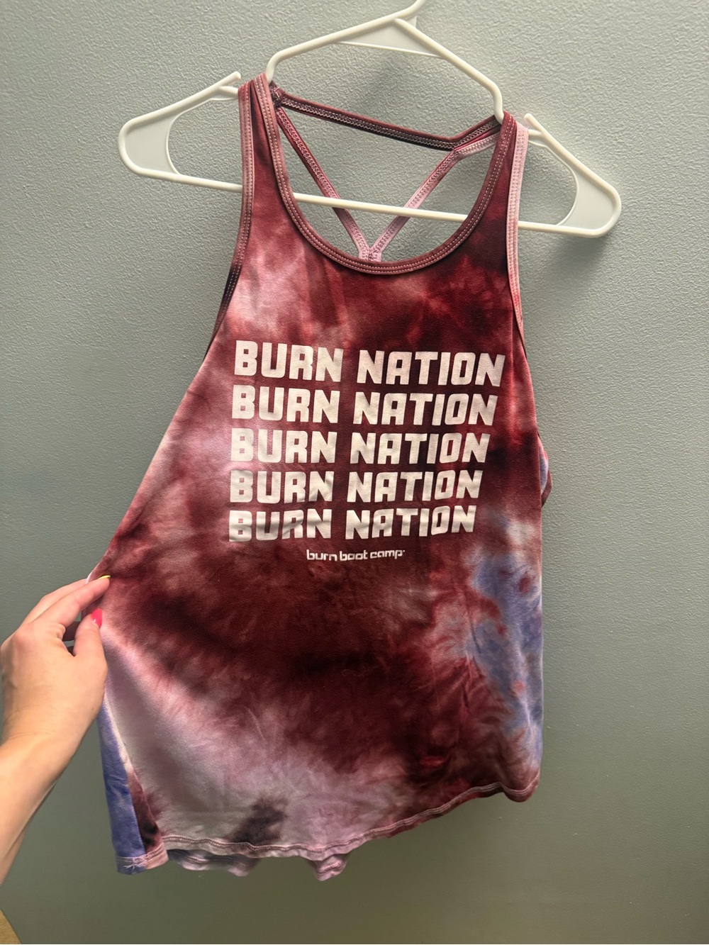 Burn Bootcamp Women’s Medium Pink & Purple Tie-Dye Racerback Tank Top
